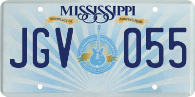 MS license plate JGV055