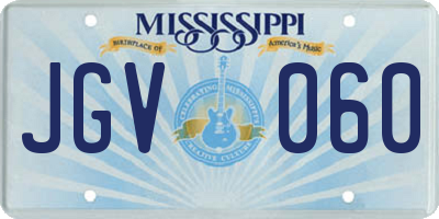 MS license plate JGV060