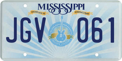MS license plate JGV061