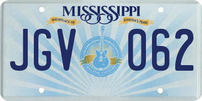 MS license plate JGV062