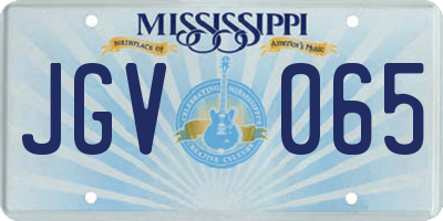 MS license plate JGV065