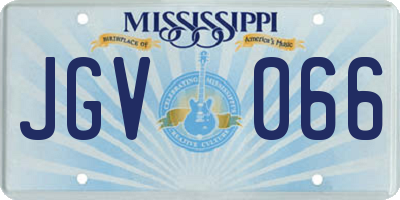 MS license plate JGV066