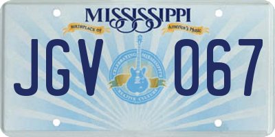 MS license plate JGV067