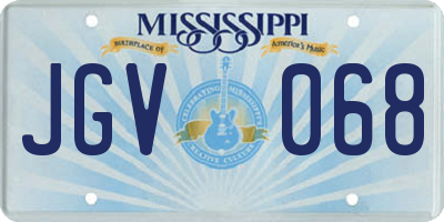 MS license plate JGV068