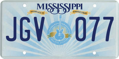 MS license plate JGV077