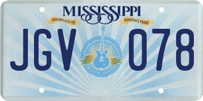 MS license plate JGV078
