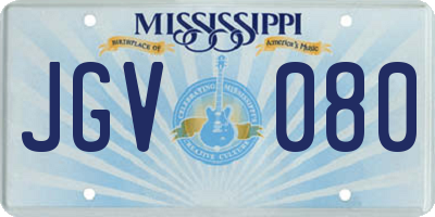 MS license plate JGV080