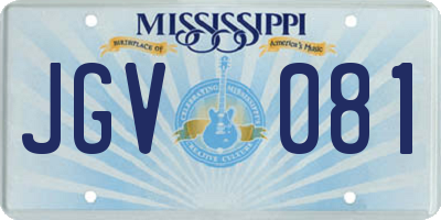 MS license plate JGV081