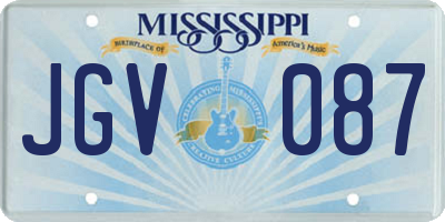MS license plate JGV087