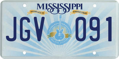 MS license plate JGV091