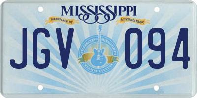 MS license plate JGV094