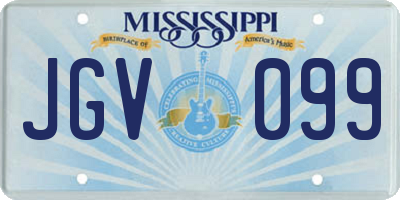 MS license plate JGV099
