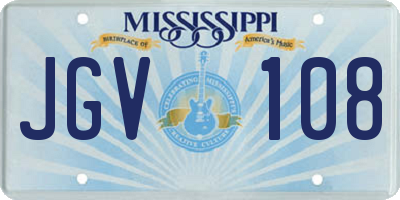 MS license plate JGV108