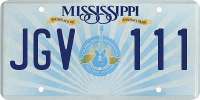 MS license plate JGV111
