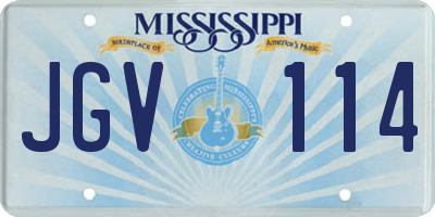 MS license plate JGV114