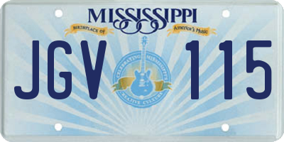 MS license plate JGV115
