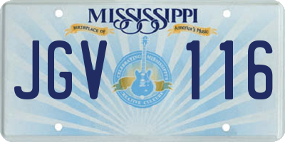 MS license plate JGV116