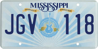 MS license plate JGV118