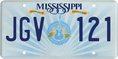 MS license plate JGV121