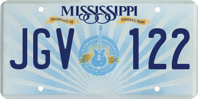 MS license plate JGV122