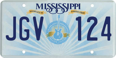 MS license plate JGV124
