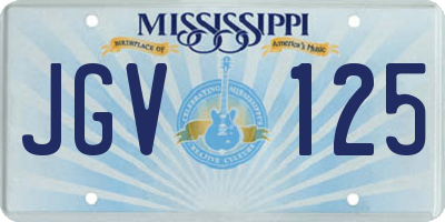 MS license plate JGV125