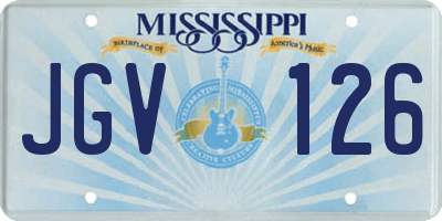 MS license plate JGV126