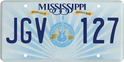 MS license plate JGV127