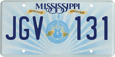 MS license plate JGV131