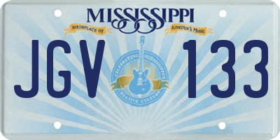 MS license plate JGV133