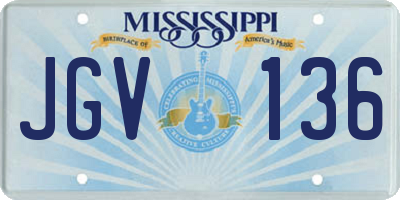 MS license plate JGV136