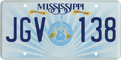 MS license plate JGV138