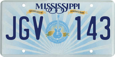 MS license plate JGV143