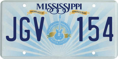 MS license plate JGV154