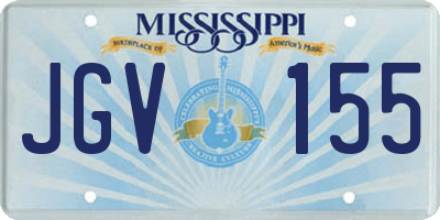 MS license plate JGV155
