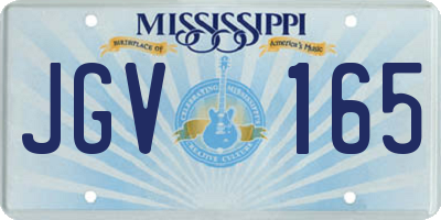 MS license plate JGV165