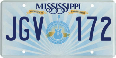 MS license plate JGV172