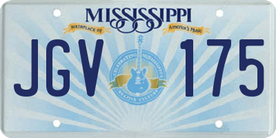 MS license plate JGV175
