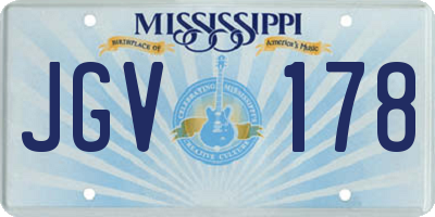 MS license plate JGV178