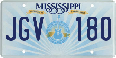 MS license plate JGV180