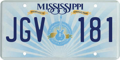 MS license plate JGV181