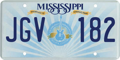 MS license plate JGV182