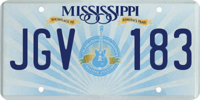 MS license plate JGV183