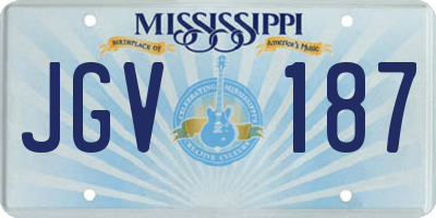 MS license plate JGV187