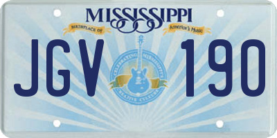 MS license plate JGV190