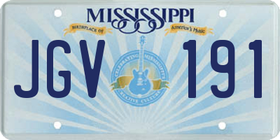 MS license plate JGV191