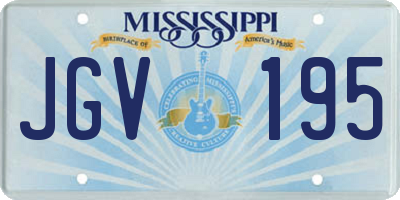 MS license plate JGV195