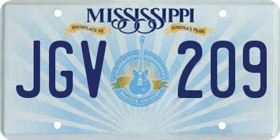 MS license plate JGV209