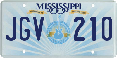 MS license plate JGV210