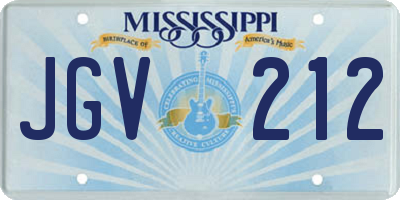 MS license plate JGV212